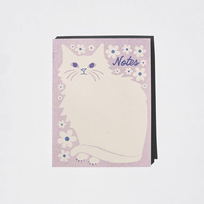 Bromstad Printing Co. - Negative Space Floral Cat - Risograph A2 Notepad