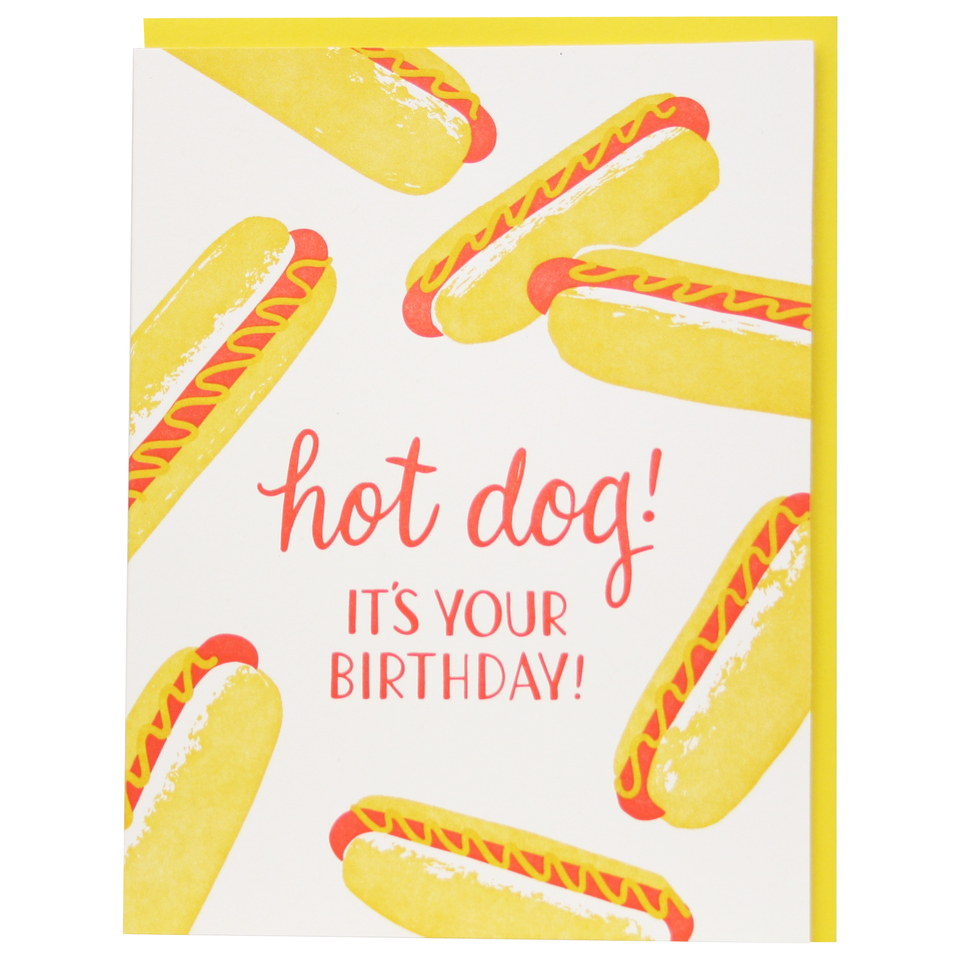 Smudge Ink - Hot Dogs Birthday Card