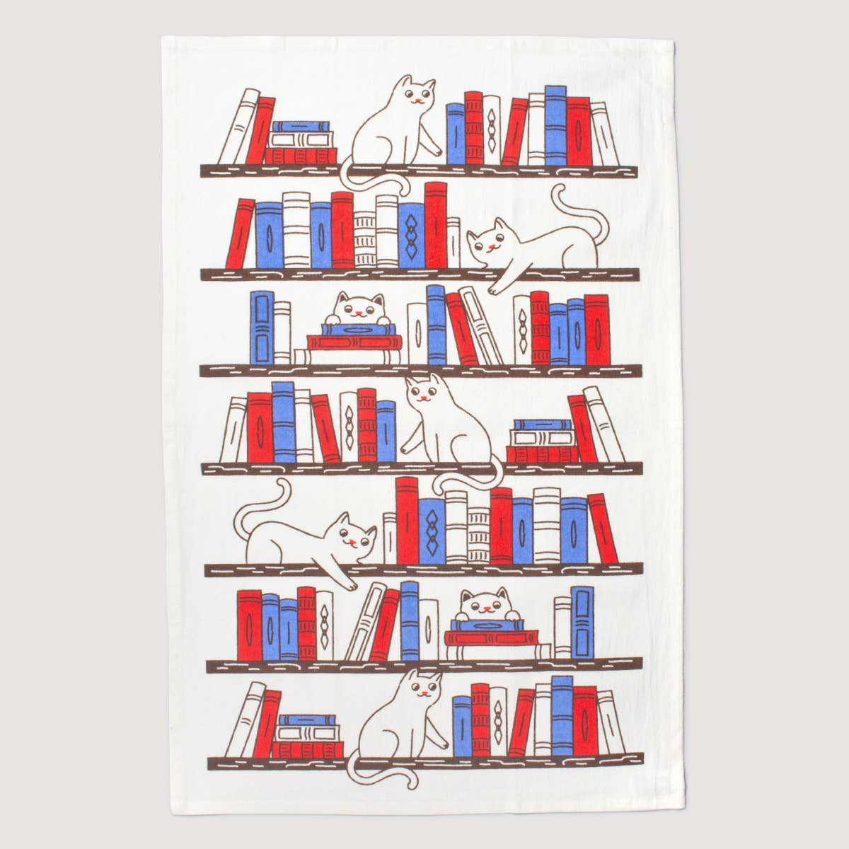 Seltzer Goods - Bookshelf Cats Tea Towel