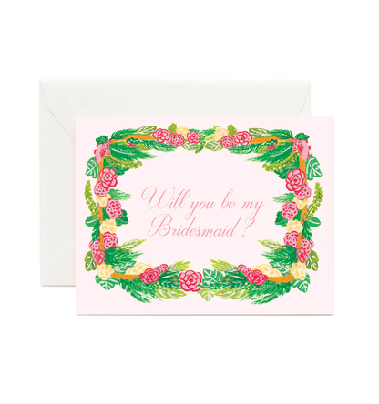 Forage Paper Co. - Bridesmaid Florals Card, Will You Be my Bridesmaid Card: A2 size : 4.25 x 5.5"