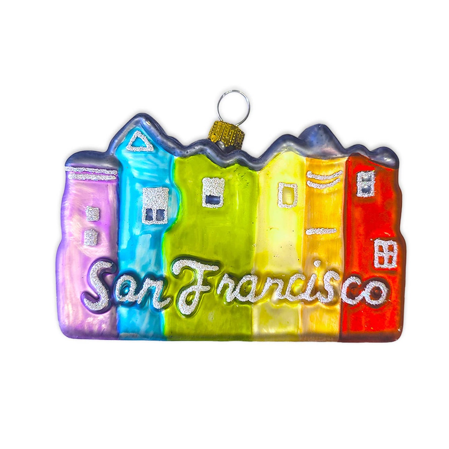 SF Mercantile - Rainbow Victorians Blown Glass Ornament