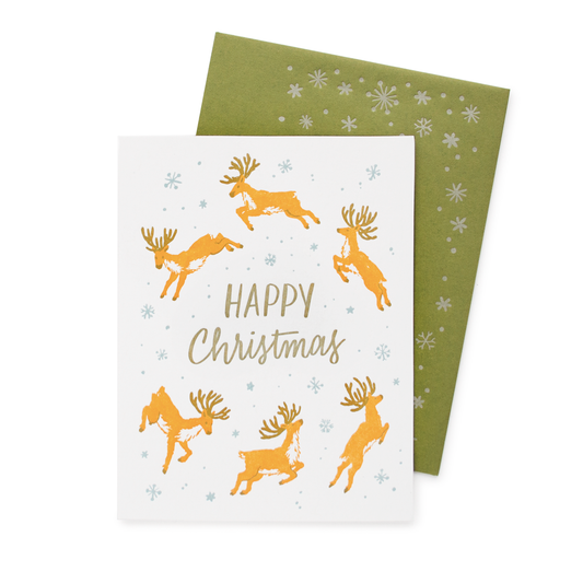 Smudge Ink - Reindeer Christmas Card