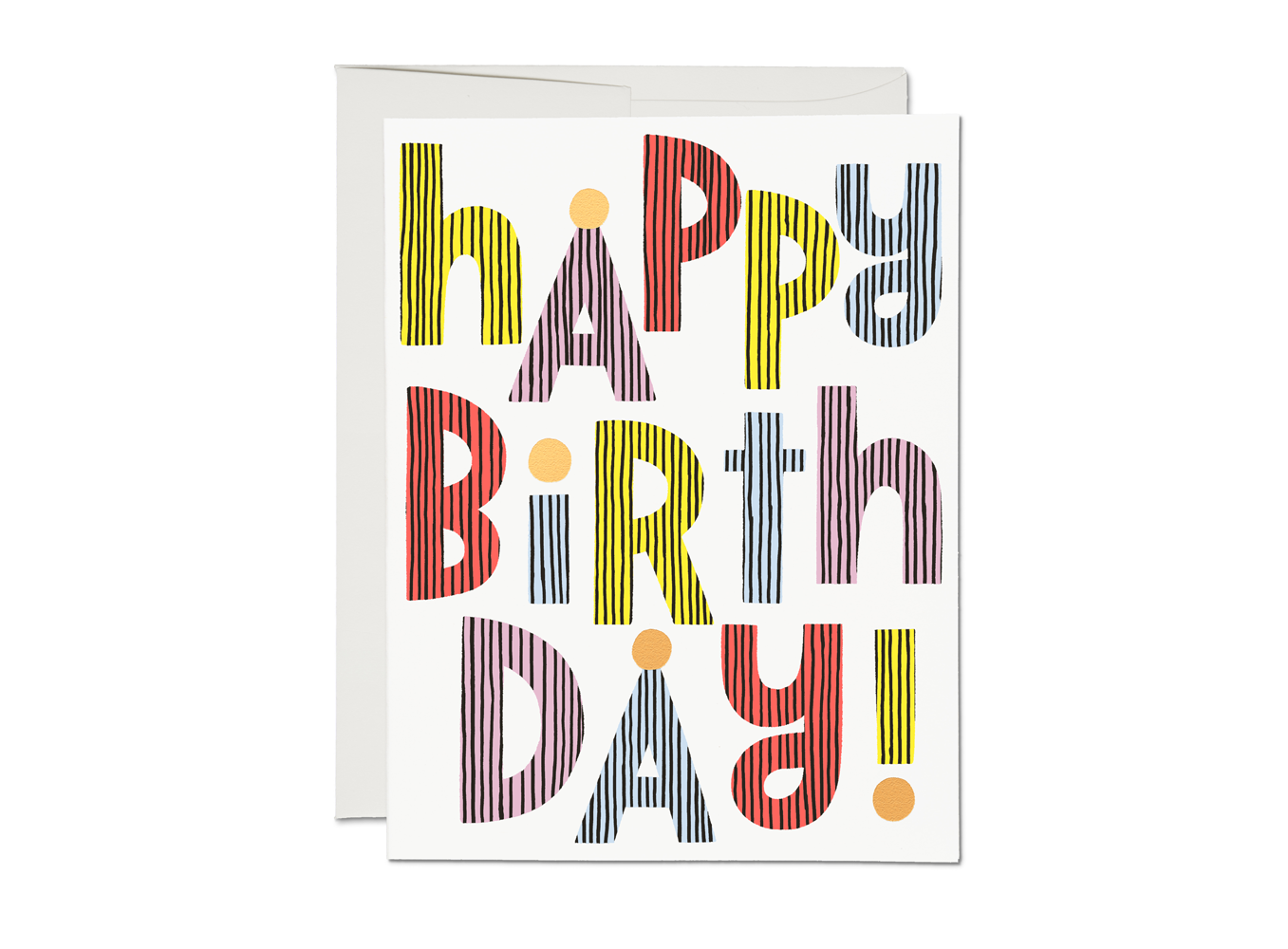 Red Cap Cards - Lined Typography birthday