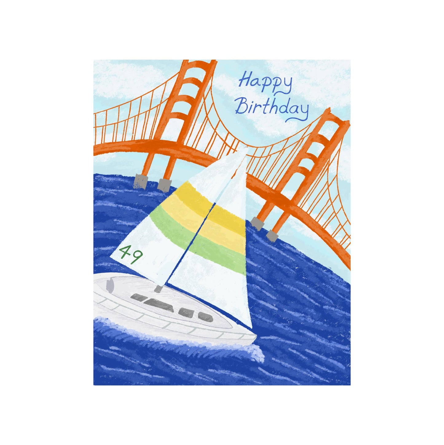 Courtney Beyer - Sailing Golden Gate Bridge Birthday Greeting Card