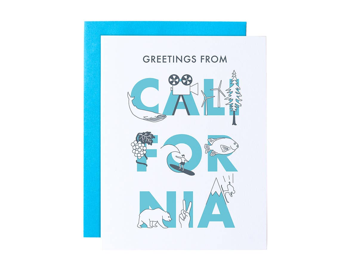 Maptote - California Font Greeting Card