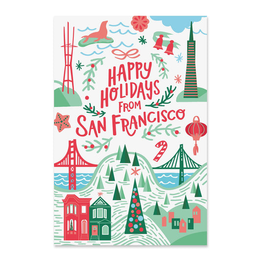 Paper Parasol Press - San Francisco Holiday Postcard