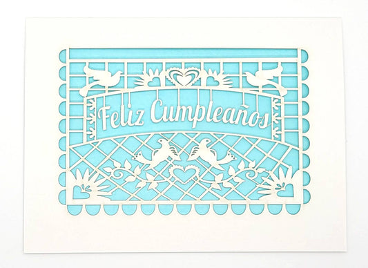 two hermanas - Feliz Cumpleanos - Papel Picado: Light Blue, A2