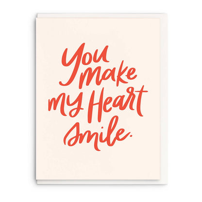 Dahlia Press - Heart Smile - Letterpress Love Greeting Card