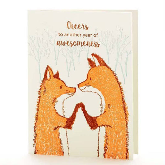 Ilee Papergoods - Cheers Foxes A2 Card