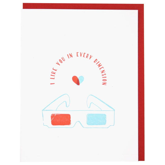 Smudge Ink - 3D Glasses Love Card