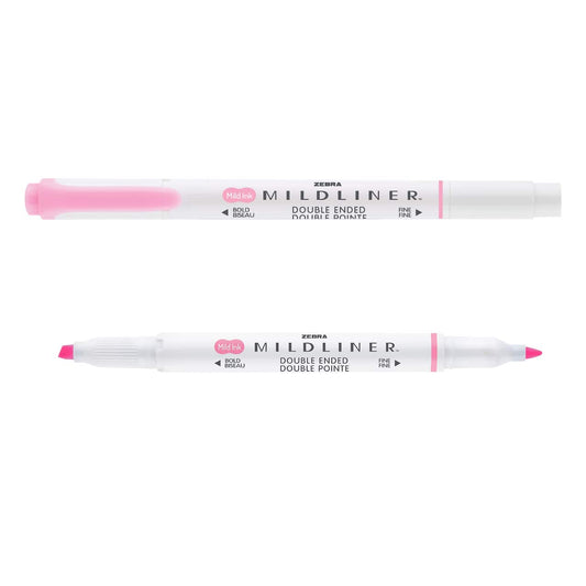 Zebra Mildliner Double-Ended Highlighter - Pink