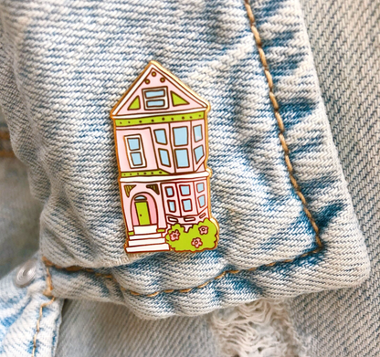 Brenna Daugherty Illustration - San Francisco Pink House Enamel Pin