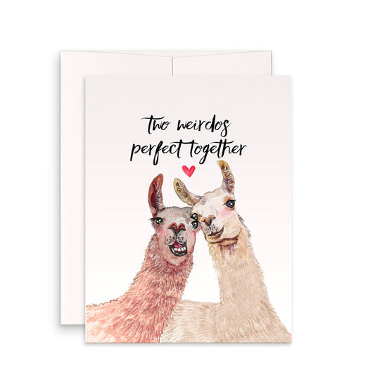 Liyana Studio - Two Weirdo Llamas Couple - Funny Wedding Anniversary Card