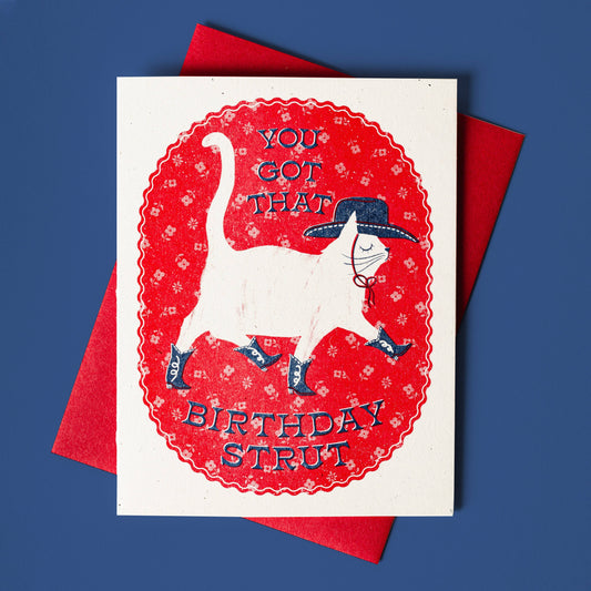 Bromstad Printing Co. - Birthday Strut - Risograph Card