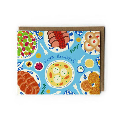 Honeyberry Studios - Hanukkah Dinner Table Greeting Card