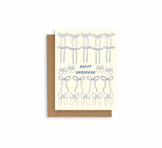 Adelfi - Indigo Bows Hanukkah Card