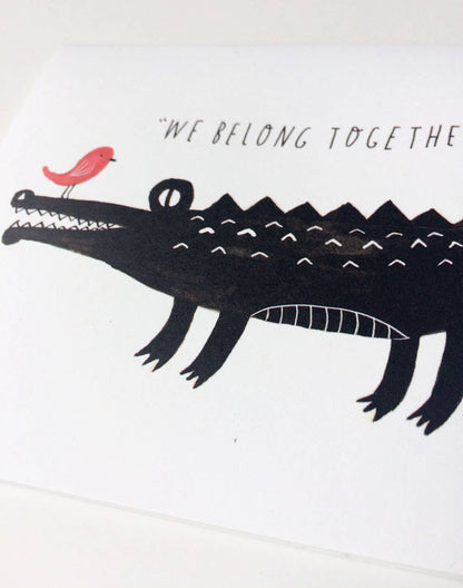 Honeyberry Studios - Croc and Bird We Belong Together Greeting Card