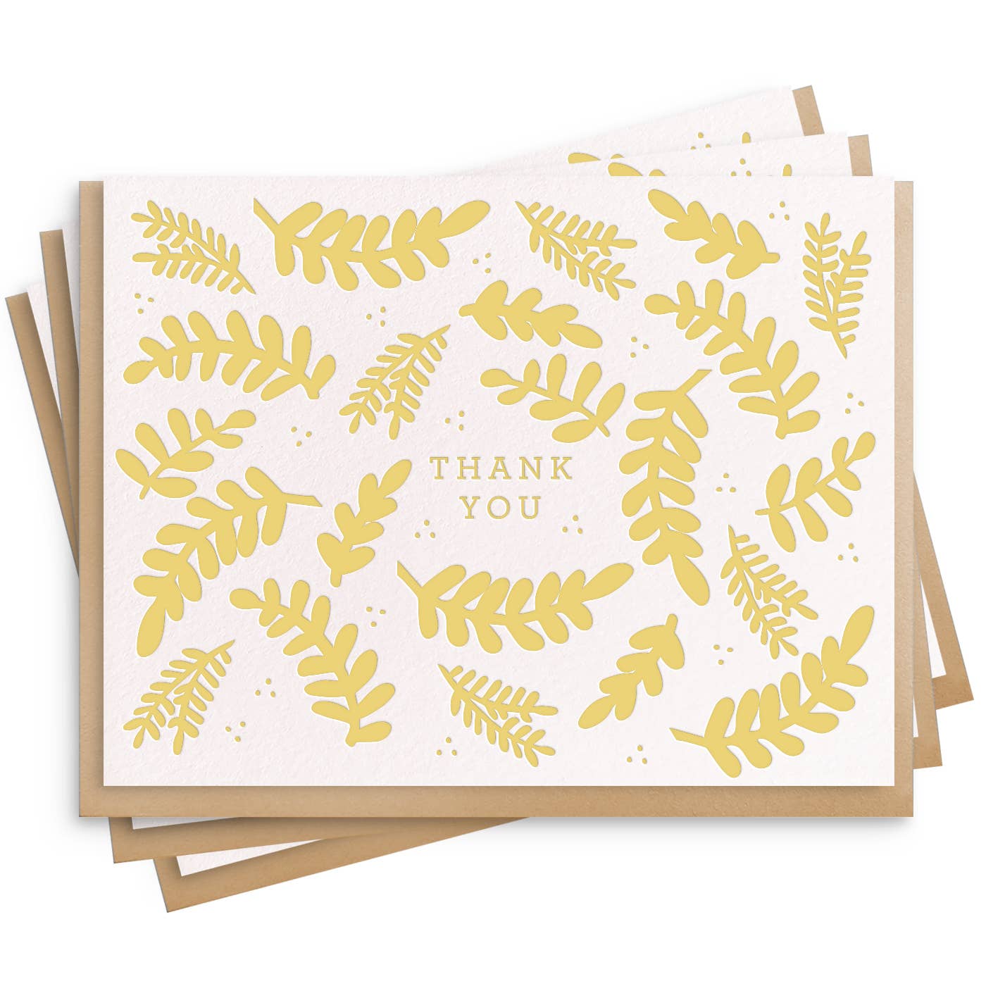 Dahlia Press - Thank You Floral - Set Of 6 Letterpress Thank You  Cards