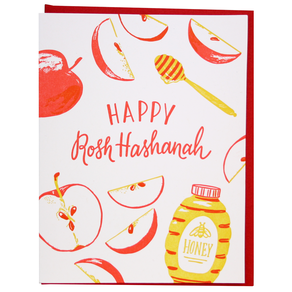 Smudge Ink - Sweet Apple Slices Rosh Hashanah Card: Single Card