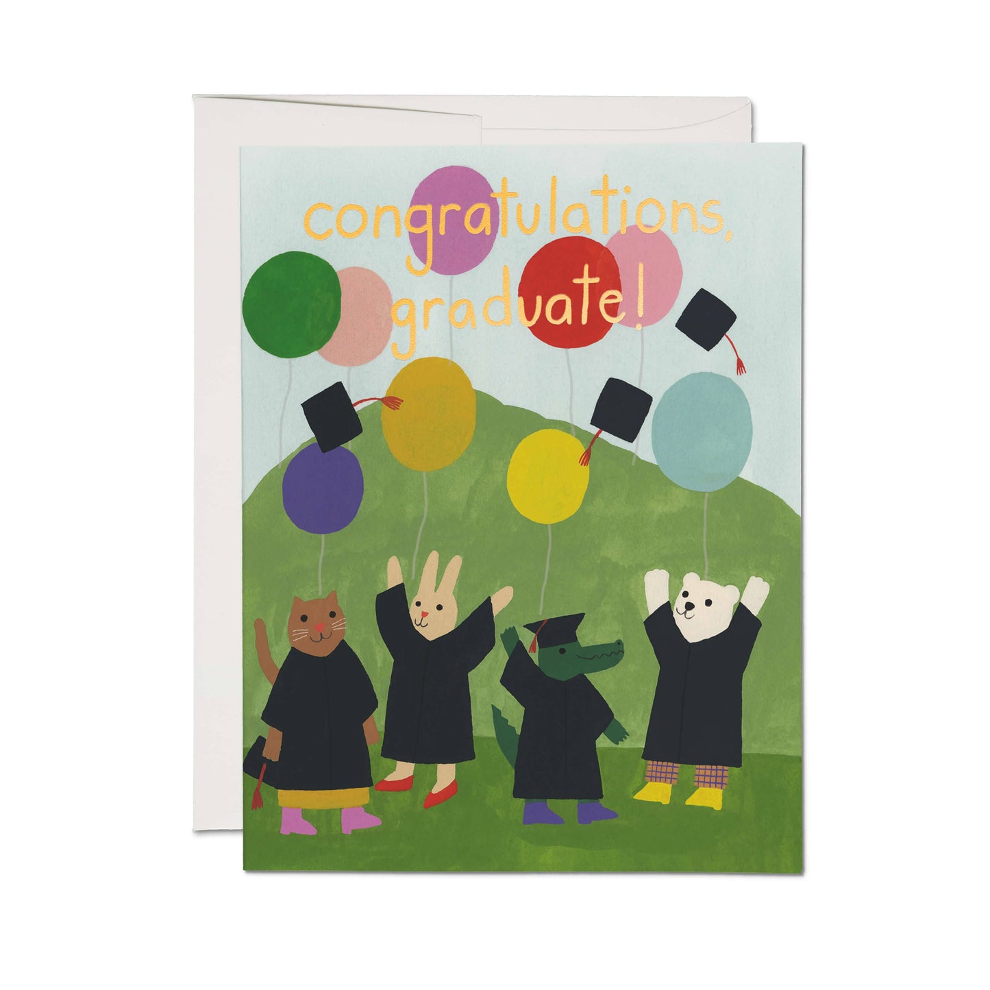 Red Cap Cards - Celebration Critters greeting card: Single