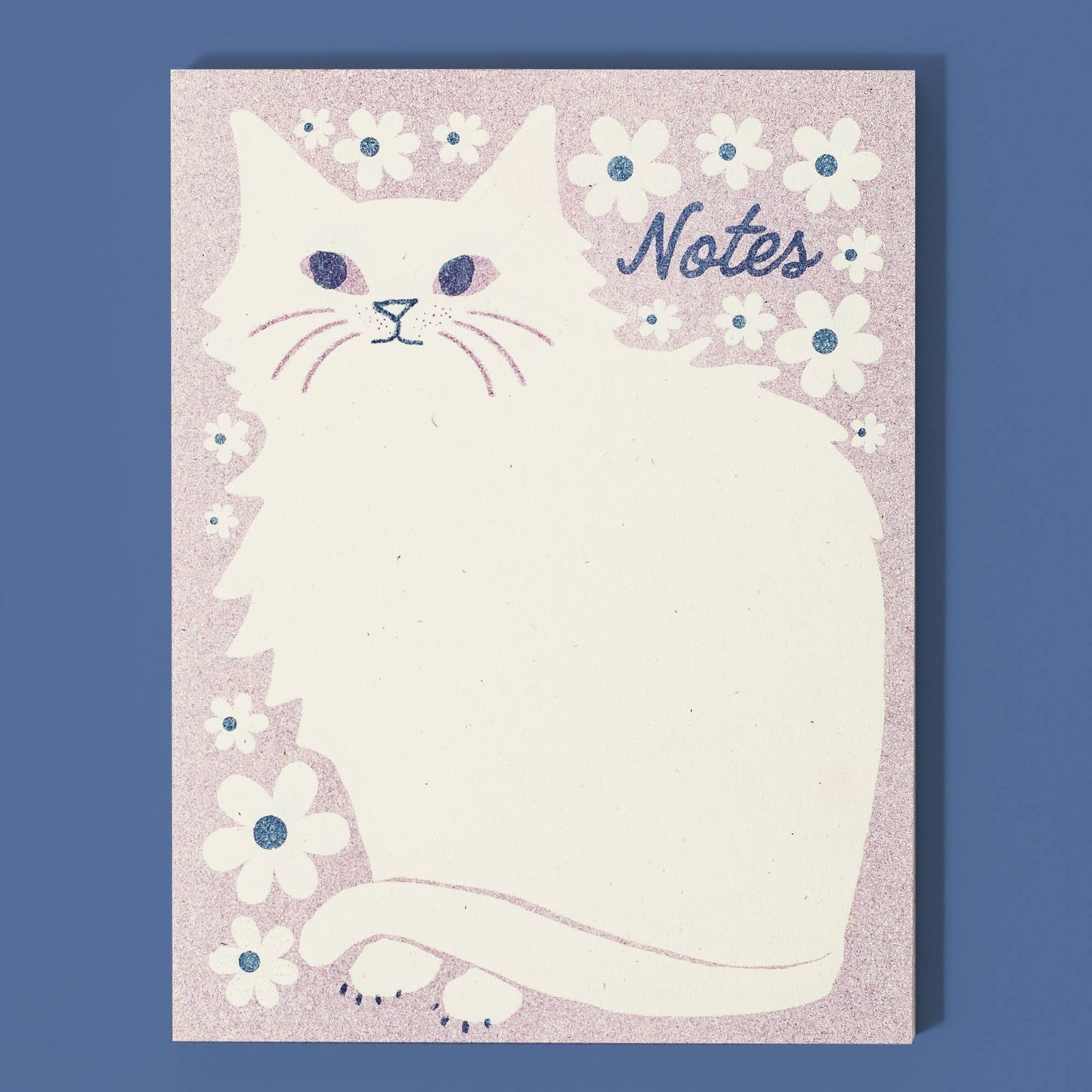 Bromstad Printing Co. - Negative Space Floral Cat - Risograph A2 Notepad