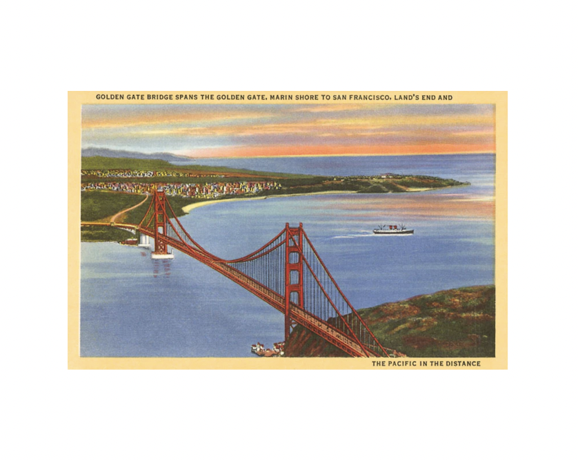 Found Image - GOLDEN GATE BRIDGE Postcard Booklet -