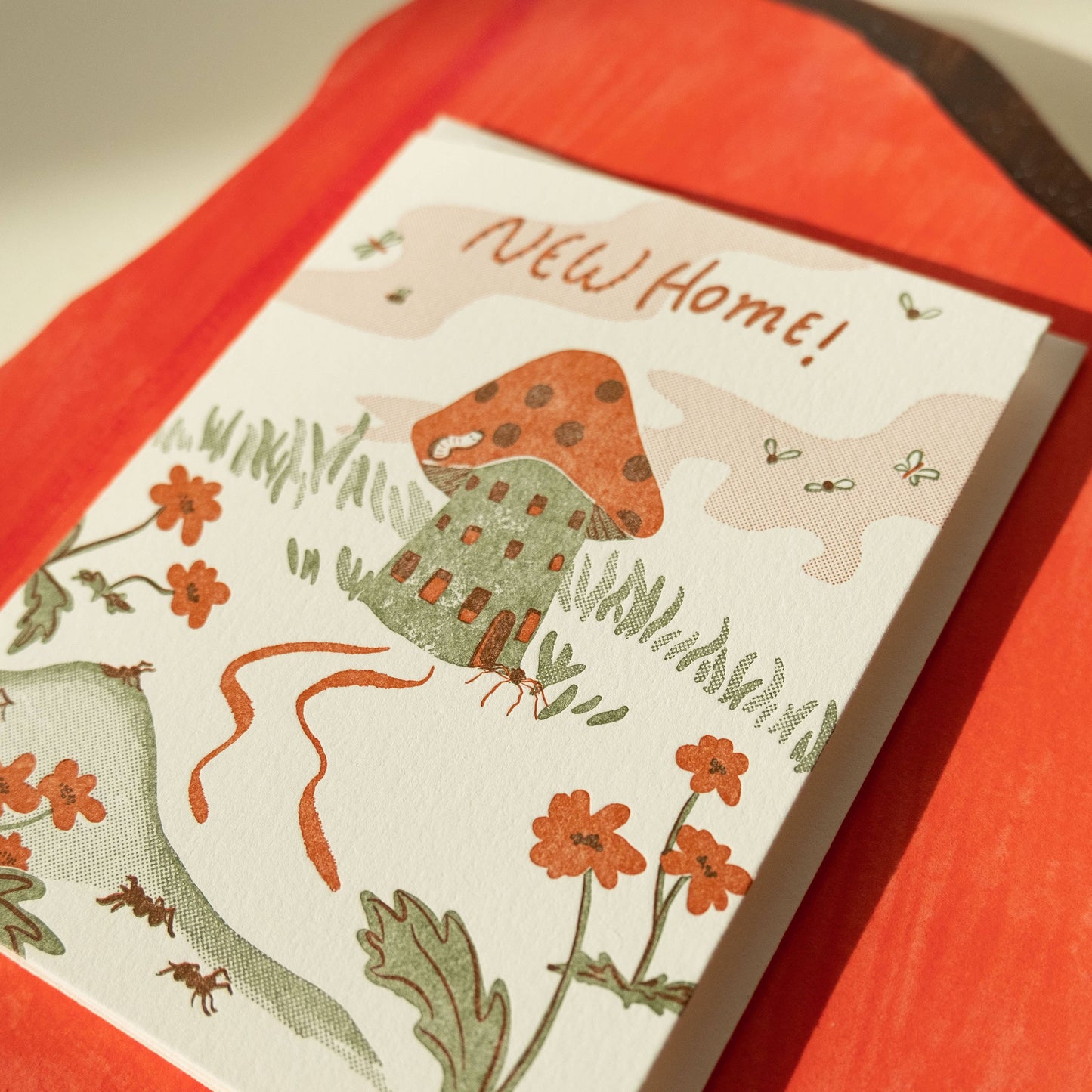 Homework Letterpress -  Mushroom Home