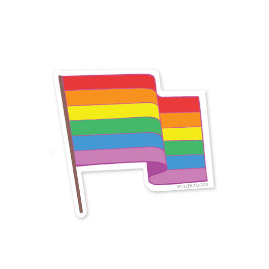 Seltzer Goods - Rainbow Flag Waving Sticker