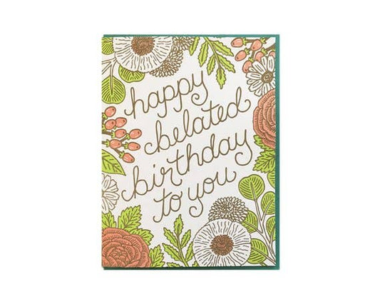 Noteworthy Paper & Press - Belated Flora Card