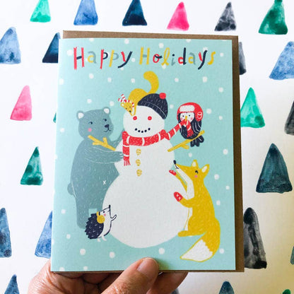 Honeyberry Studios - Snowman Happy Holidays Greeting Card