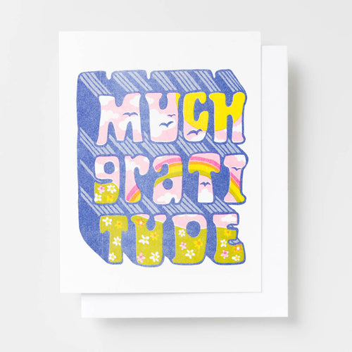 Yellow Owl Workshop - Much Gratitude - Risograph Card Set