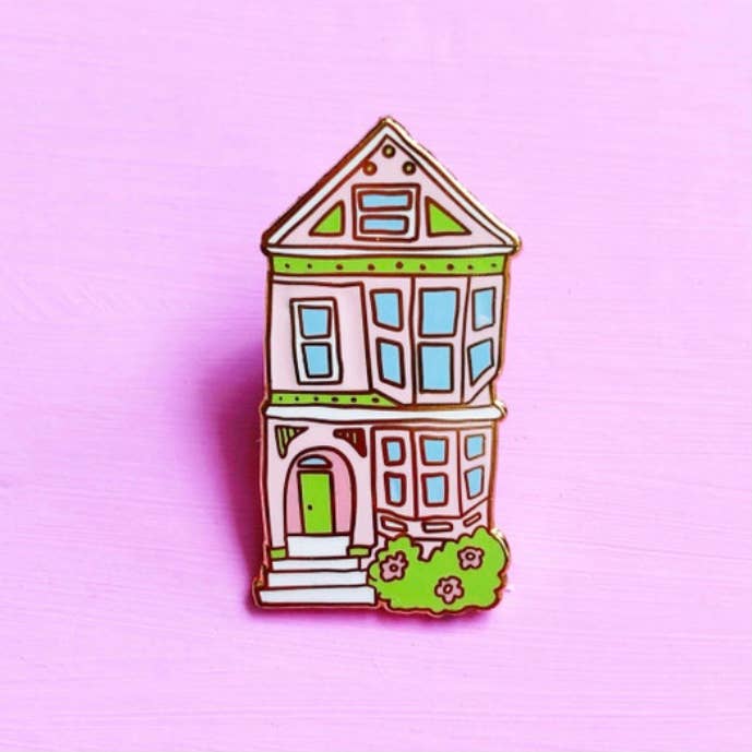 Brenna Daugherty Illustration - San Francisco Pink House Enamel Pin