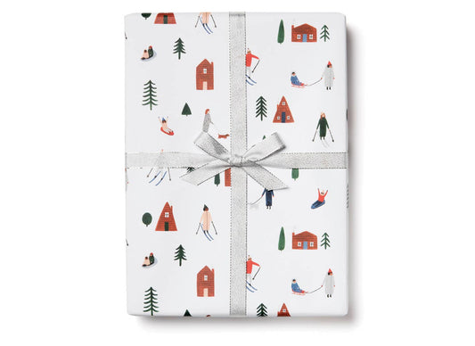 Red Cap Cards - Snow Day holiday wrapping paper: Rolls of 3 sheets