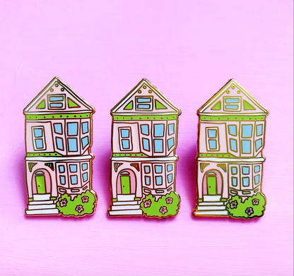 Brenna Daugherty Illustration - San Francisco Pink House Enamel Pin