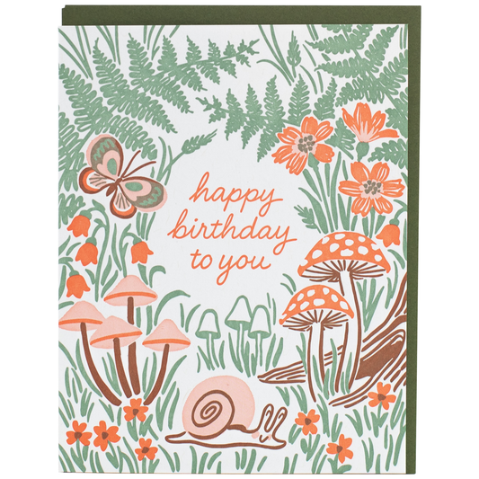 Smudge Ink - Garden Snail Birthday Card