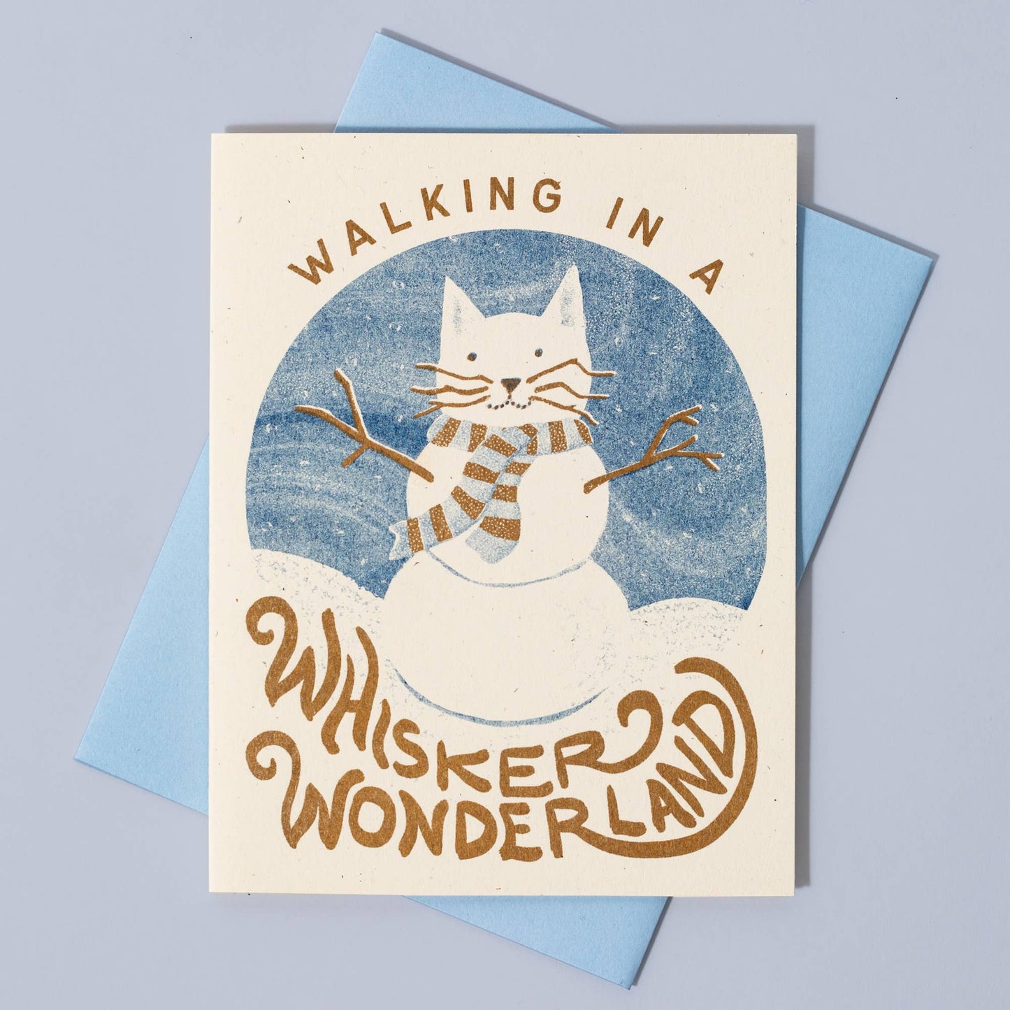 Bromstad Printing Co. - Walking in a Whisker Wonderland - Risograph Holiday Card