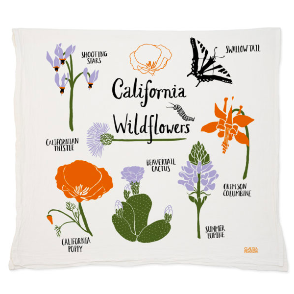 Claudia Pearson - California Wildflower Tea Towel