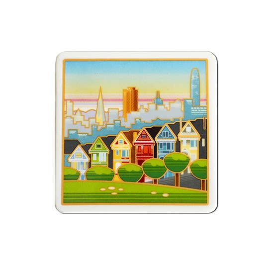 SF Mercantile - Alamo Square Sunset Ceramic Coaster SF