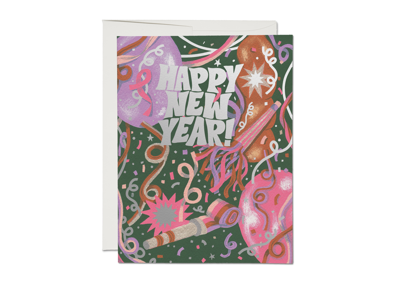 Red Cap Cards - New Year's Noise New Year holiday greeting card: Singles