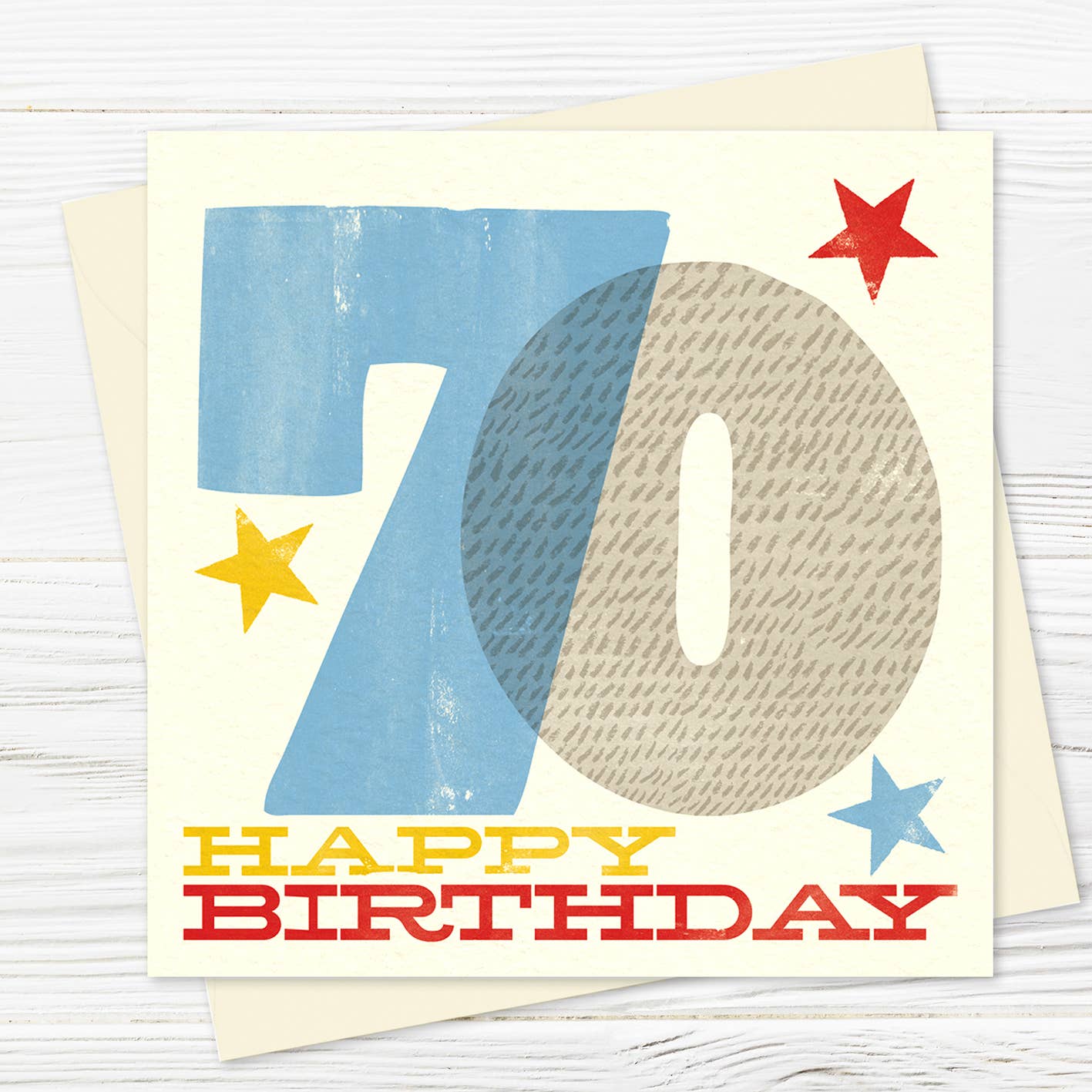 Pennychoo - Woodblock 70th Birthday Card