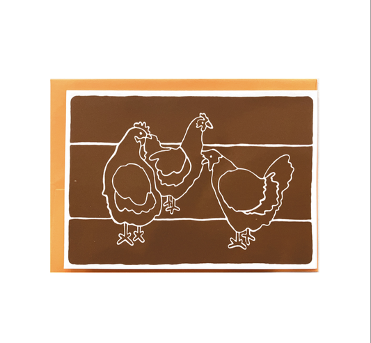 Anne Breedlove - Three Hens Card - A7 Card