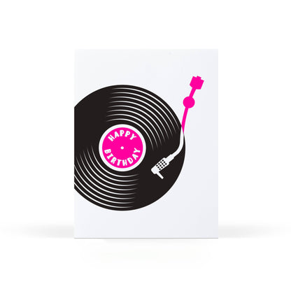 Sweet Bippy Press - Birthday Record Pink Greeting Card