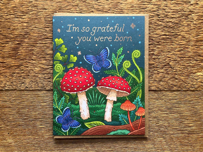 Noteworthy Paper & Press - Mushrooms Birthday Card