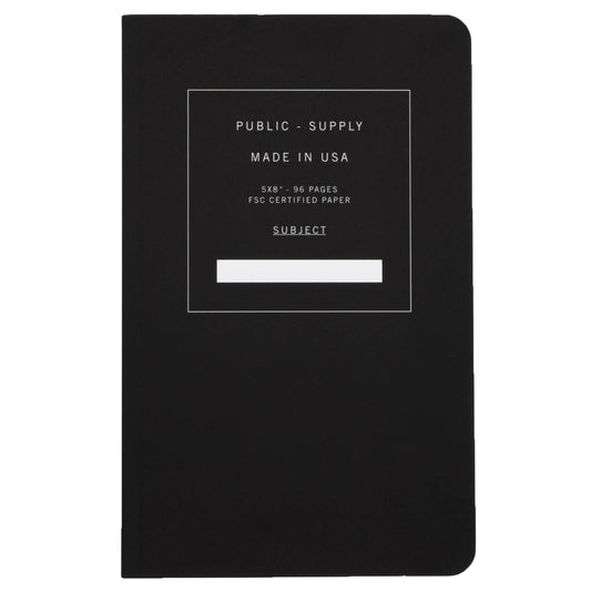 Public-Supply - 5x8" Soft Cover Notebook - Black-Dotted