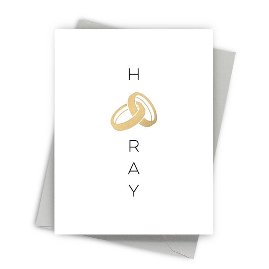 Fine Moments - Hooray Gold Foil Wedding and Engagement Card