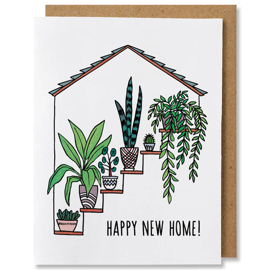 NANU Studio - Happy New Home - Illustrated Moving, House, Plants Card