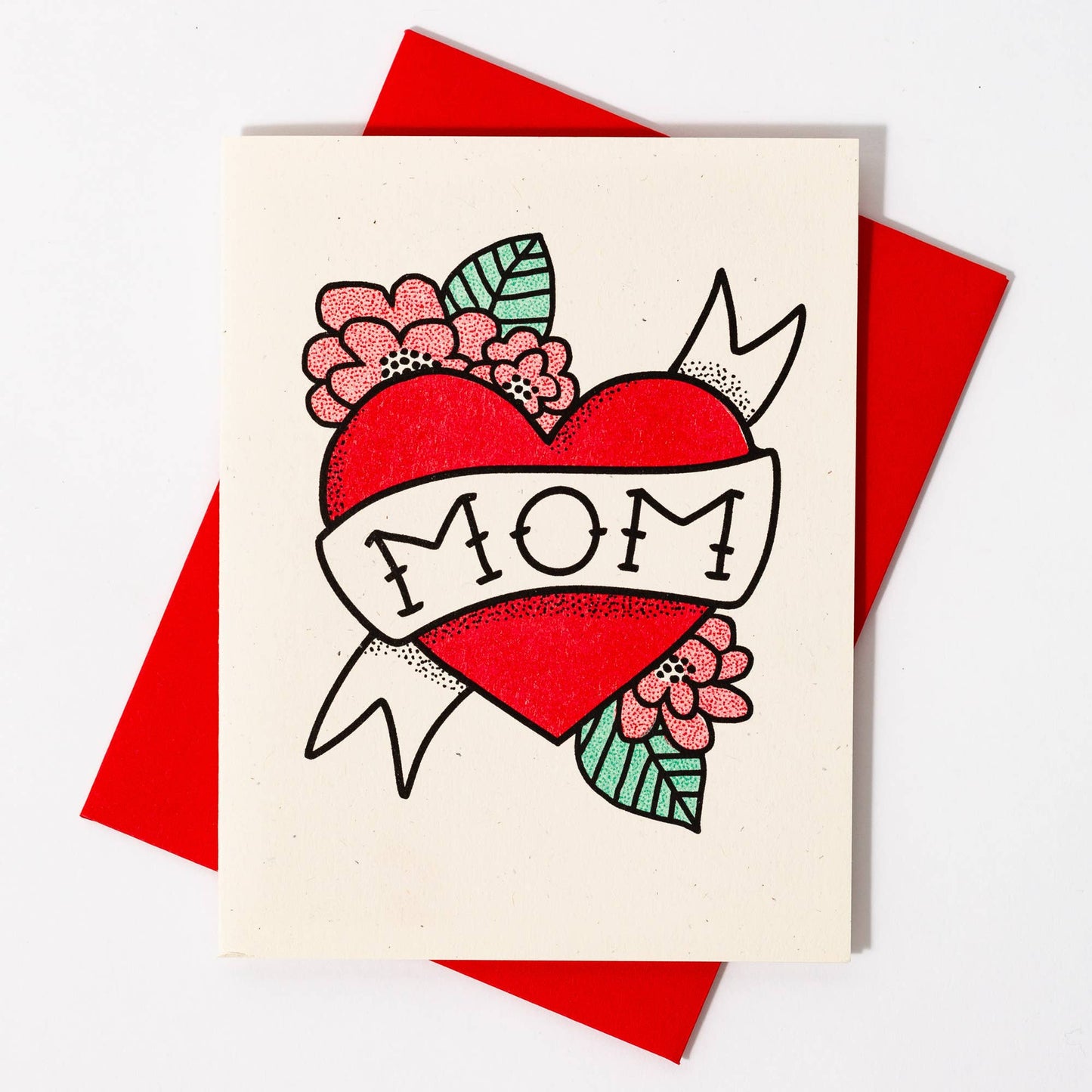 Bromstad Printing Co. - Mom Tattoo - Risograph Card