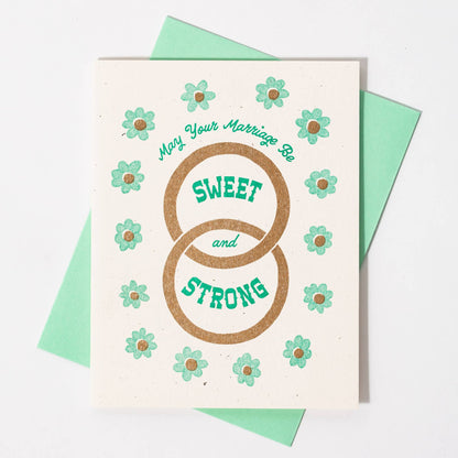 Bromstad Printing - Sweet & Strong Marriage - Risograph Greeting Card