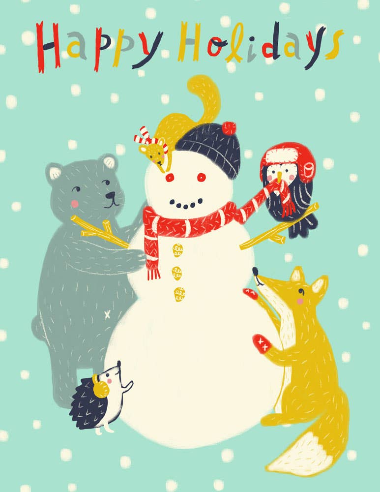 Honeyberry Studios - Snowman Happy Holidays Greeting Card