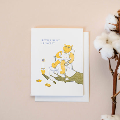 Homework Letterpress - Retirement Bear